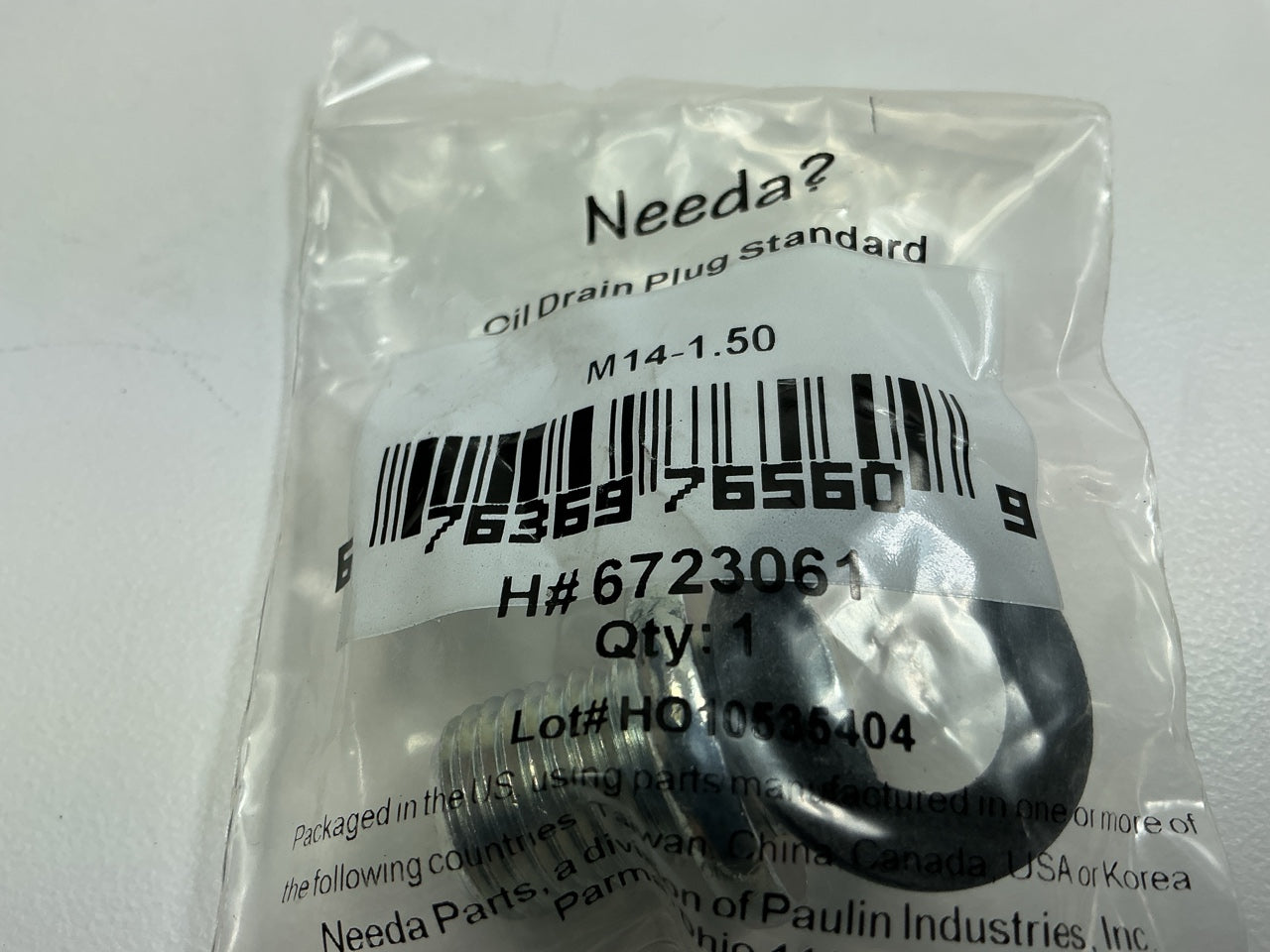 Needa 6723061 Oil Drain Plug - M14-1.5