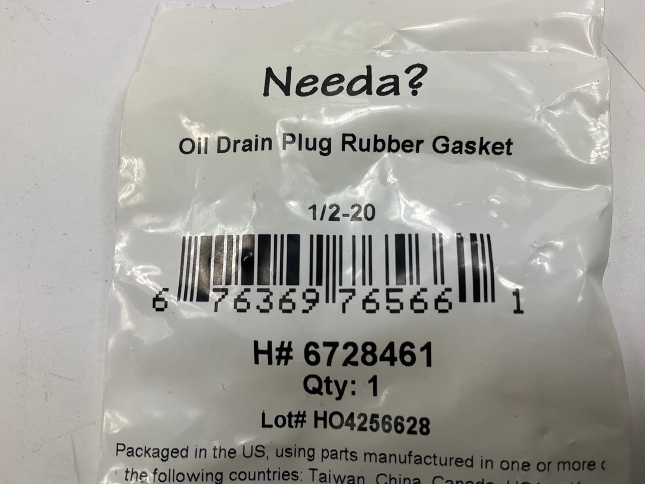 Needa 6728461 Engine Oil Drain Plug, 1/2-20 Thread