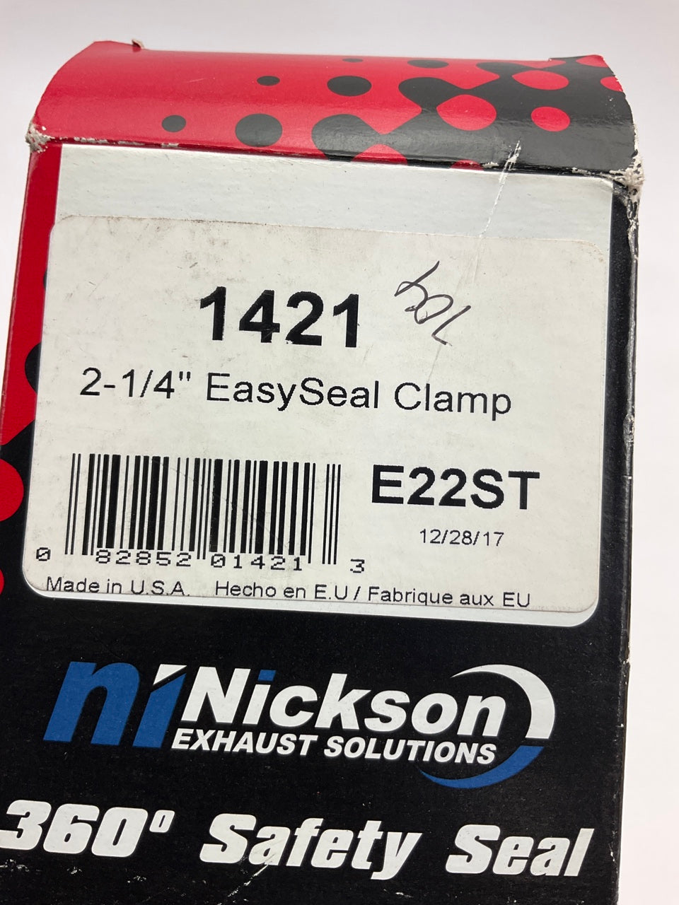 Nickson 1421 2-1/4'' Easy-Seal Exhaust Band Clamp, Stainless Steel E22ST