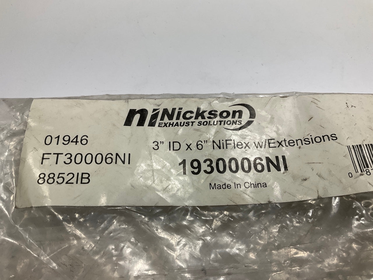 Nickson 1930006NI 3'' X 6'' Universal Stainless Steel Exhaust Flex Tube Connector