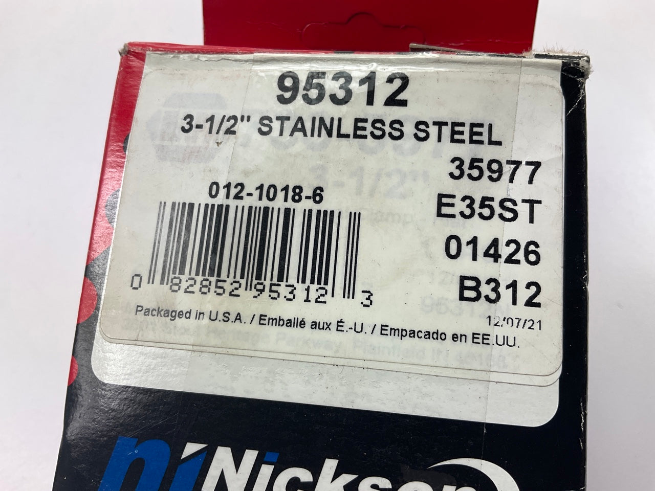 Nickson 95312 3-1/2 Inch Stainless Steel Exhaust Clamp 35977, E35ST