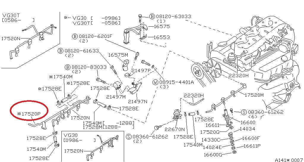 NEW GENUINE Fuel Injection Fuel Rail Tube OEM For 83-85 Nissan 300zx 17523-V5020