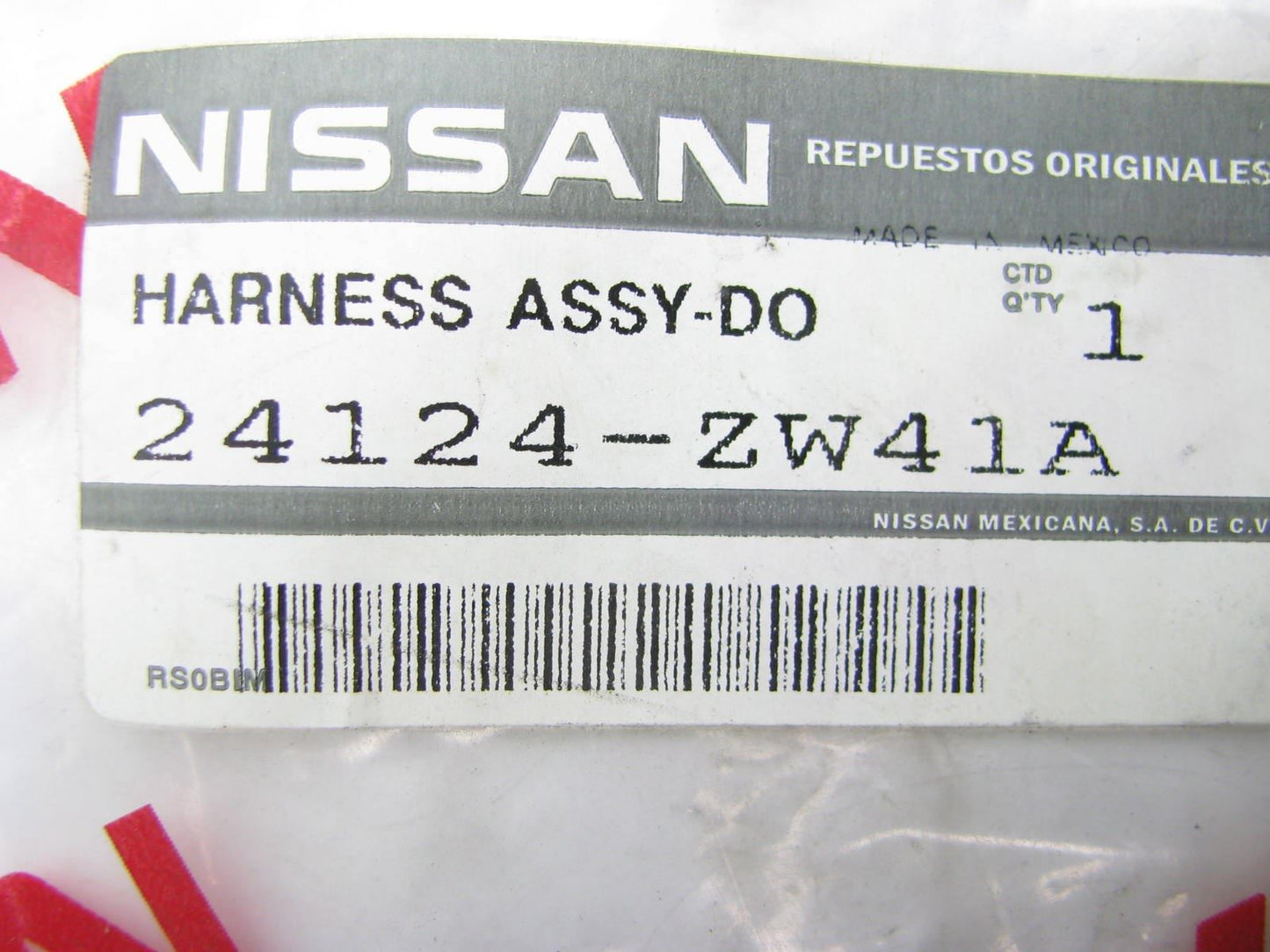 New OEM Front Right Door Wire Harness For 2008-2012 Nissan Versa 24124ZW41A