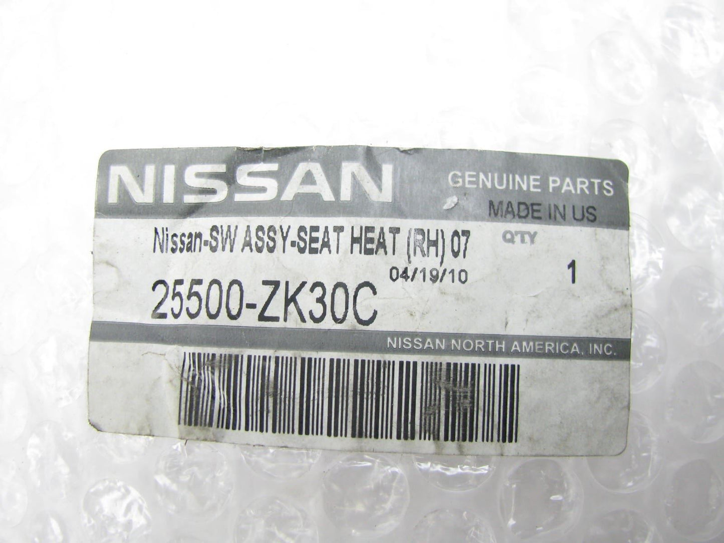 NEW GENUINE Right Passengers Side Seat Heater Switch OEM For Nissan 25500ZK30C