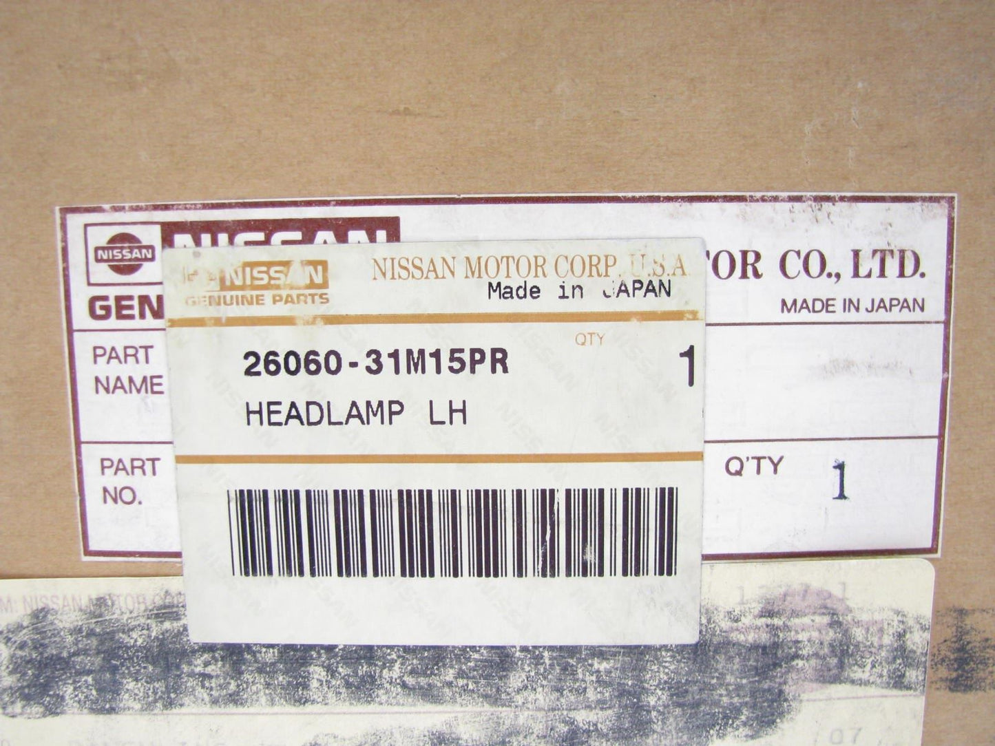 NOS Left Headlight Lamp W/ Motor OEM For 1983-1984 Nissan Pulsar NX 2606031M15PR