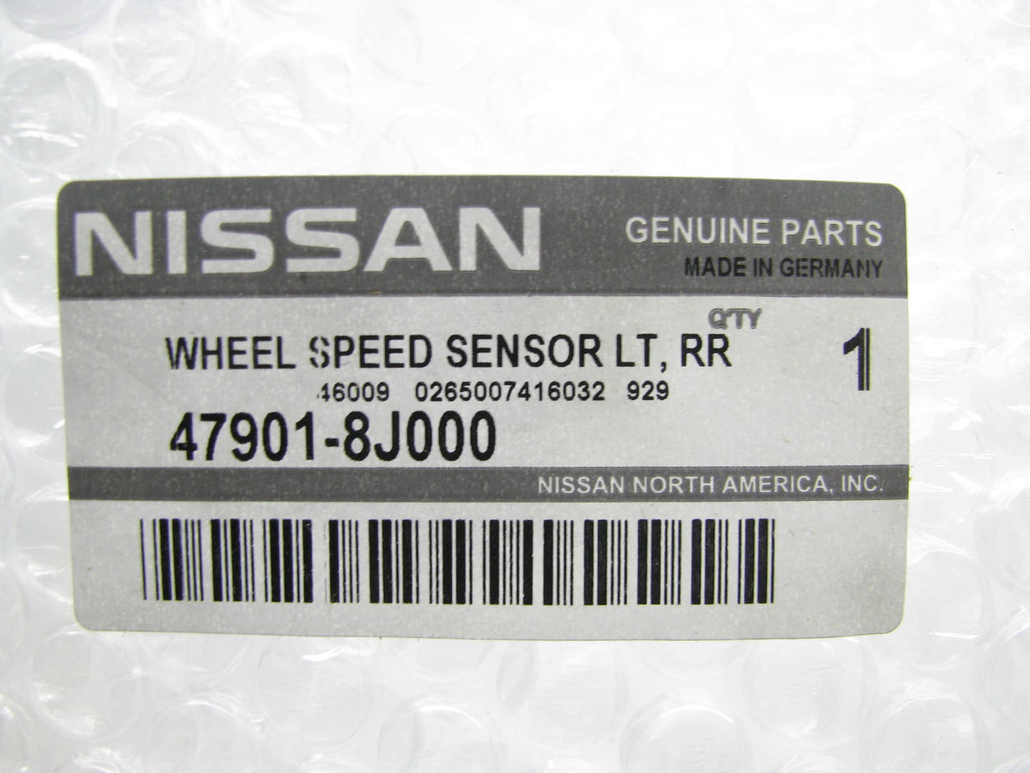 NEW - OEM Rear Left ABS Wheel Speed Sensor 47901-8J000 For 02-04 Nissan Altima
