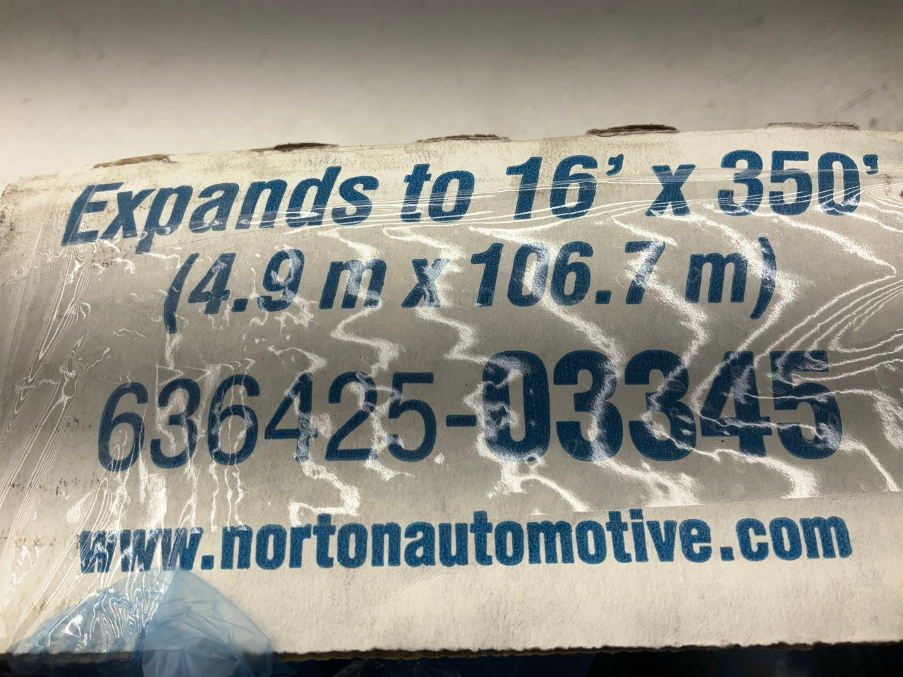 OPENED Norton 03345 16''x350 Feet Paintable Sheeting Blue, Blue Plastic Sheeting