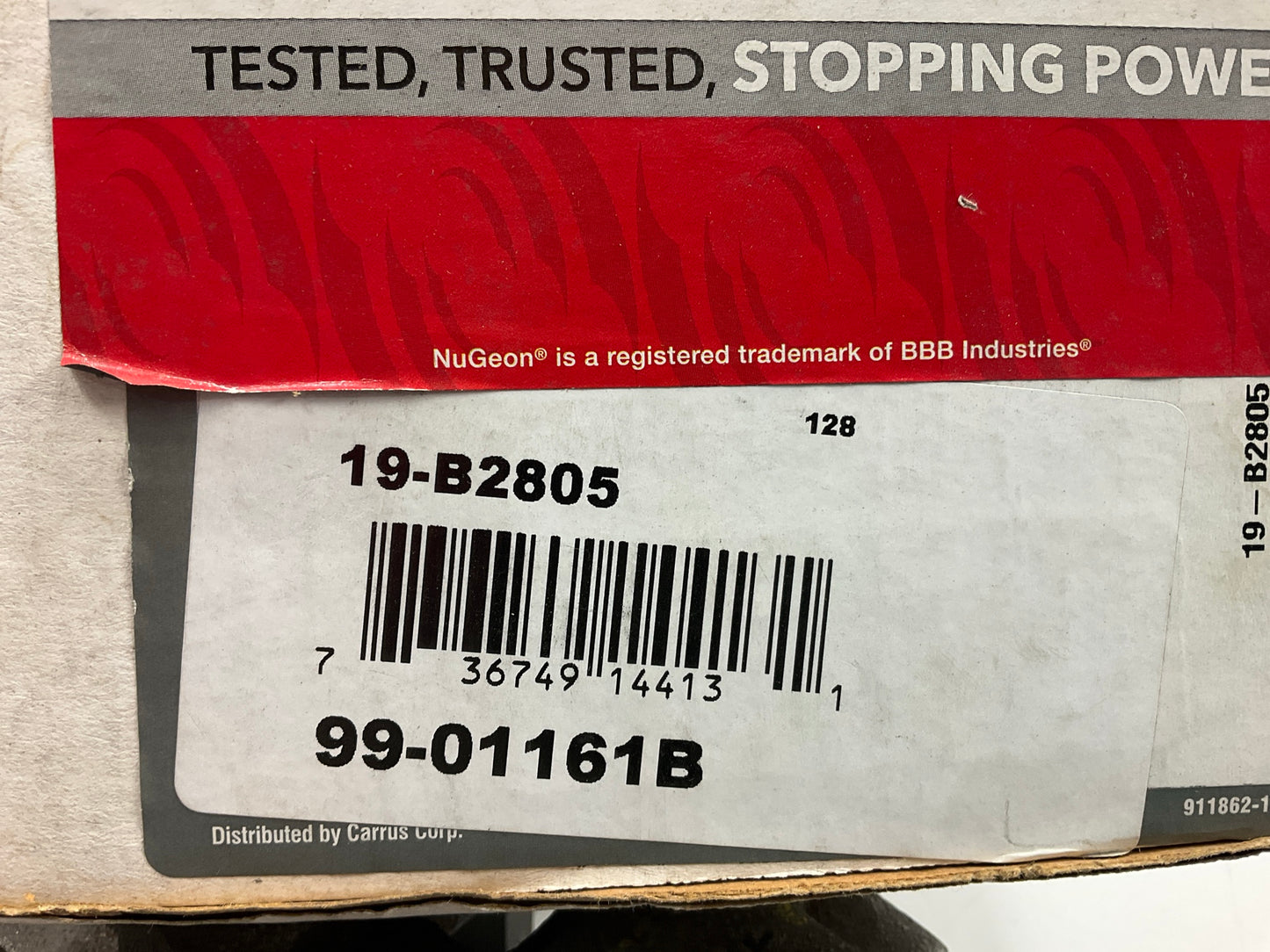 MISSING PARKING BRAKE BRACKET - REMAN. Nugeon 99-01161BRear Left Brake Caliper