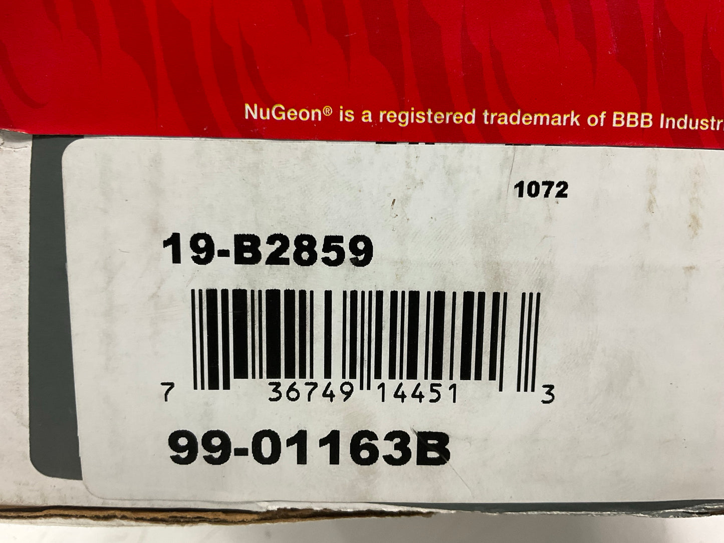 NO HARDWARE & BRACKET REMAN. Nugeon 99-01163B Rear Right Brake Caliper