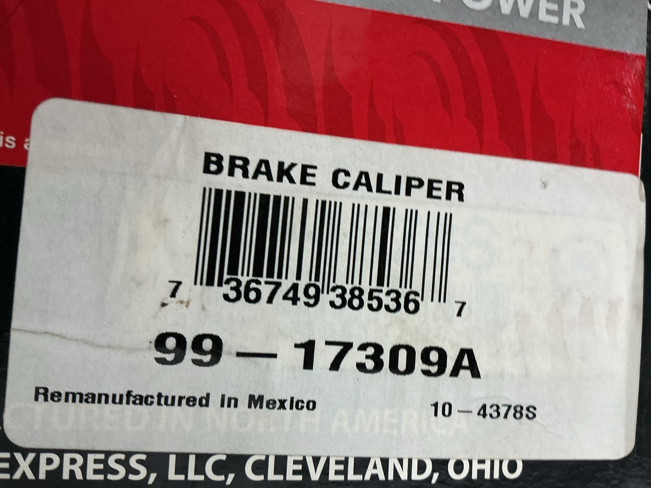 NO BRACKET - REMAN. Nugeon 99-17309A Rear Left Drivers Side Disc Brake Caliper