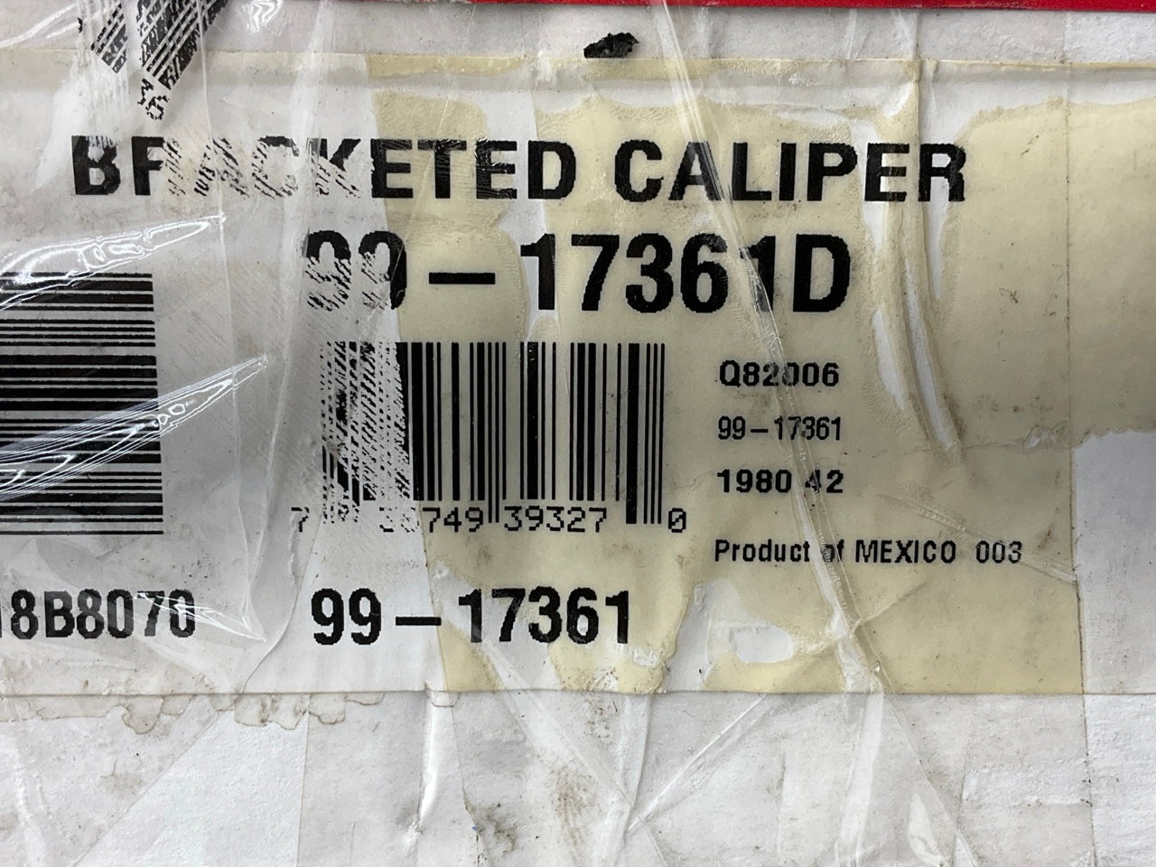 DAMAGED HARDWARE , See Photos REMAN. Nugeon 99-17361D Brake Caliper