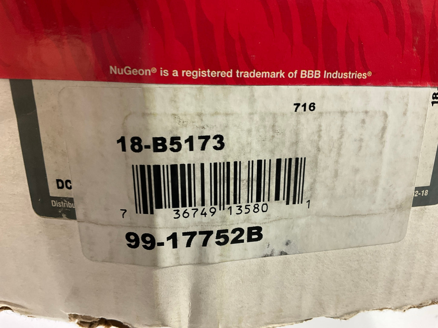 NO HARDWARE - REMAN. Nugeon 99-17752B Front Left Brake Caliper
