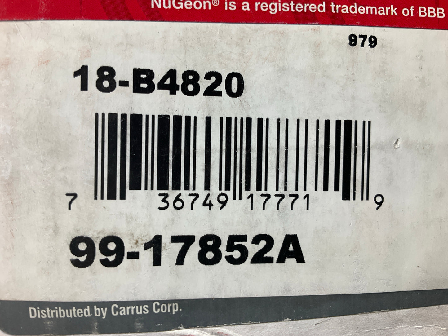 NO HARDWARE - REMAN. Nugeon 99-17852A Rear Right Brake Caliper