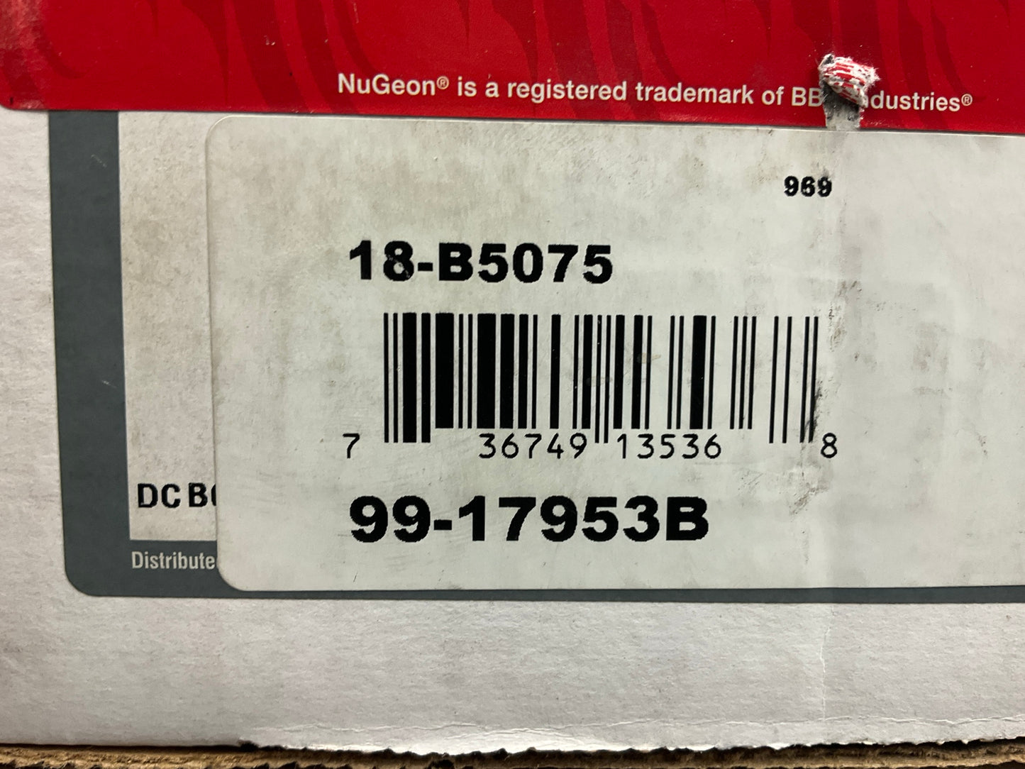 REMAN. Nugeon 99-17953B Rear Left Drivers Side Disc Brake Caliper