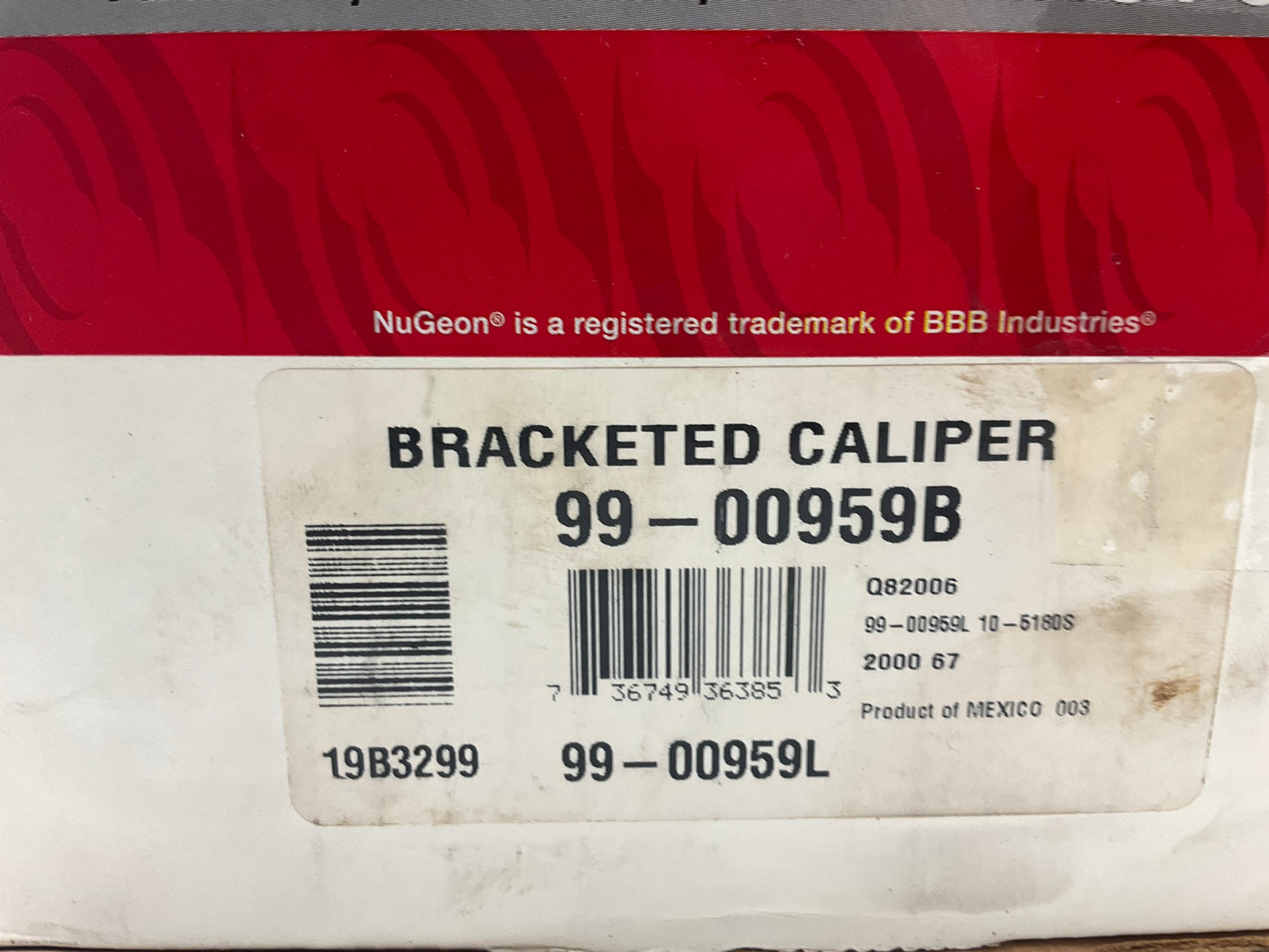 Missing Clips REMAN. Nugeon 9900959B Rear Left Brake Caliper