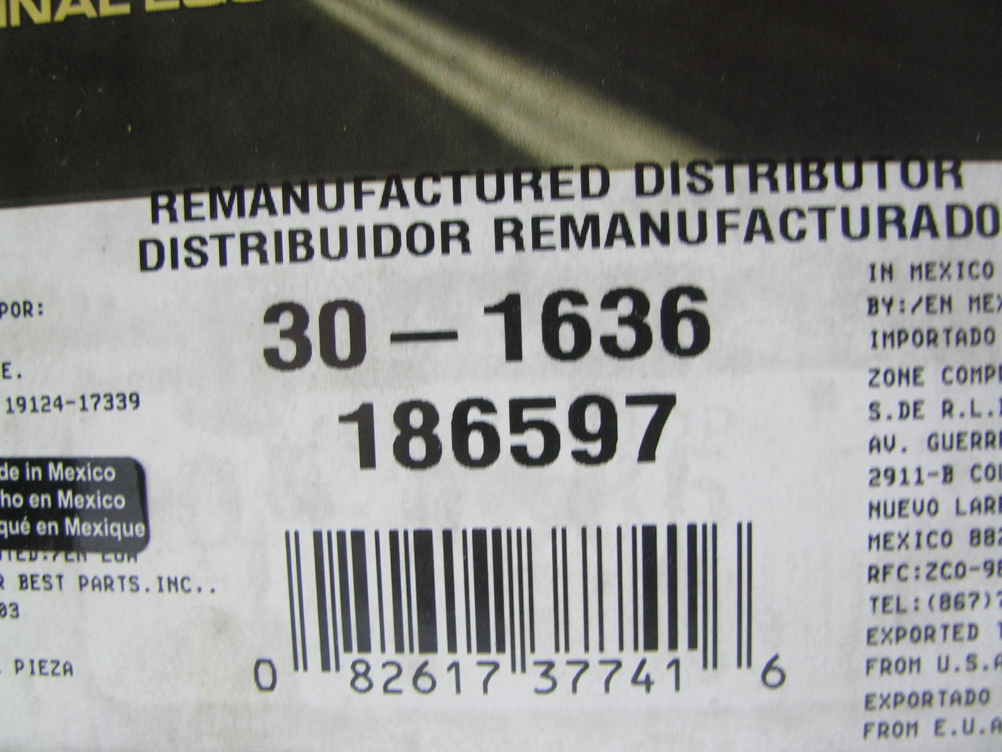 REMAN Oem Remanufacturing 30-1636 Distributor 1995 Chevy GMC 4.3L V6