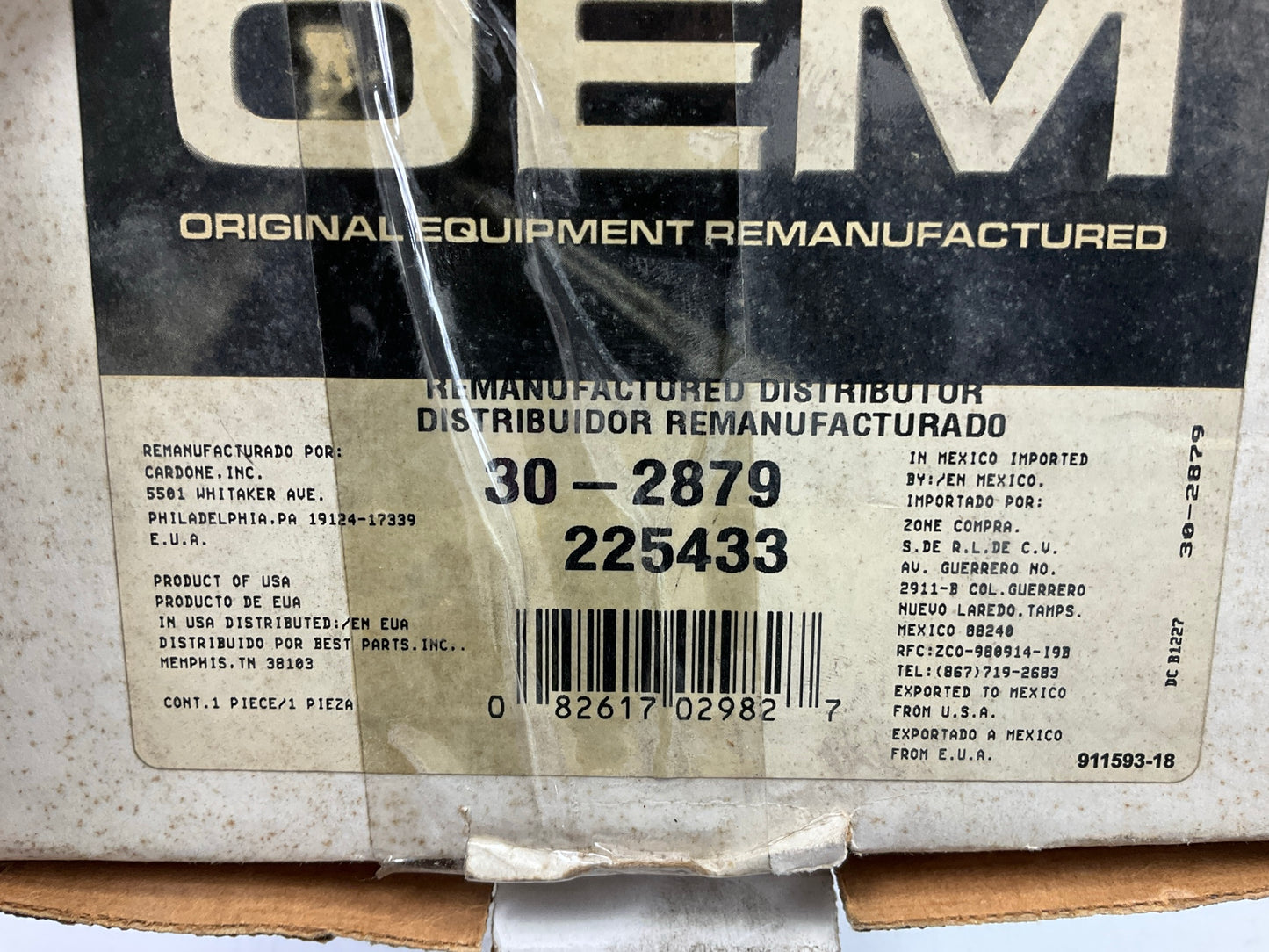 REMAN Oem Remanufacturing 30-2879 Distributor Electronic 74-84 Ford 255 302 V8