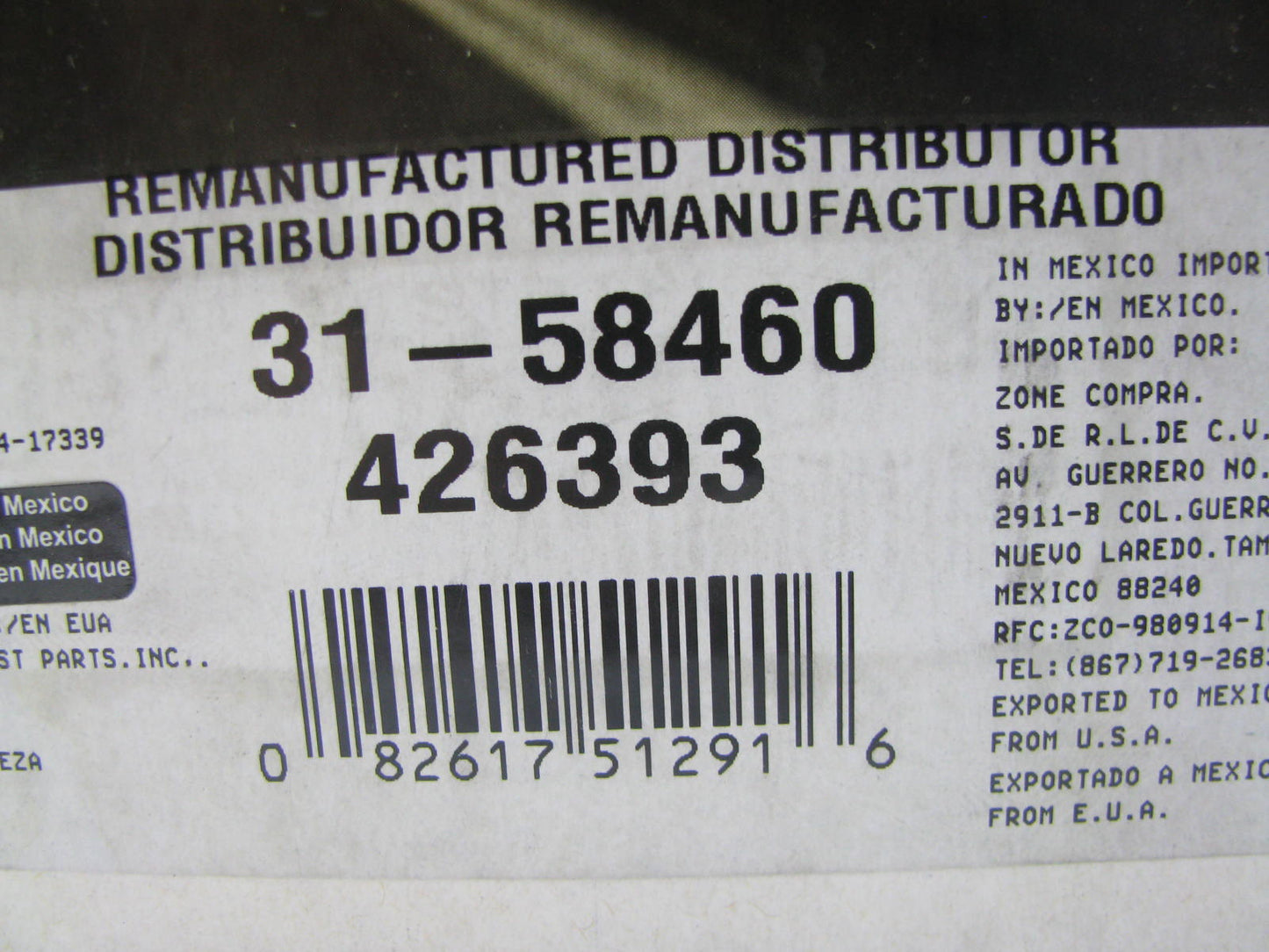 REMAN Oem Remanufacturing 31-58460 Electronic Distributor For 97-01 Altima 2.4L