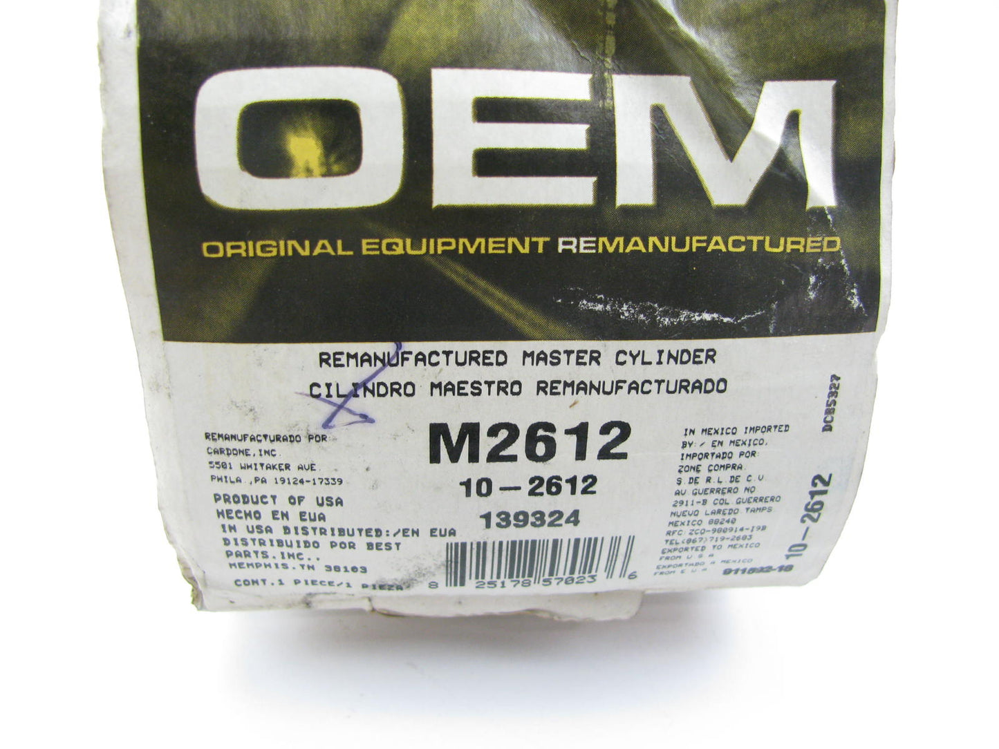 Oem Remanufacturing M2612 Reman Brake Master Cylinder For 1994-1996 Dodge Dakota