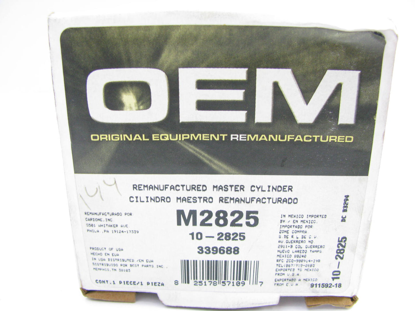 Oem Remanufacturing M2825 Reman Brake Master Cylinder W/O Reservoir