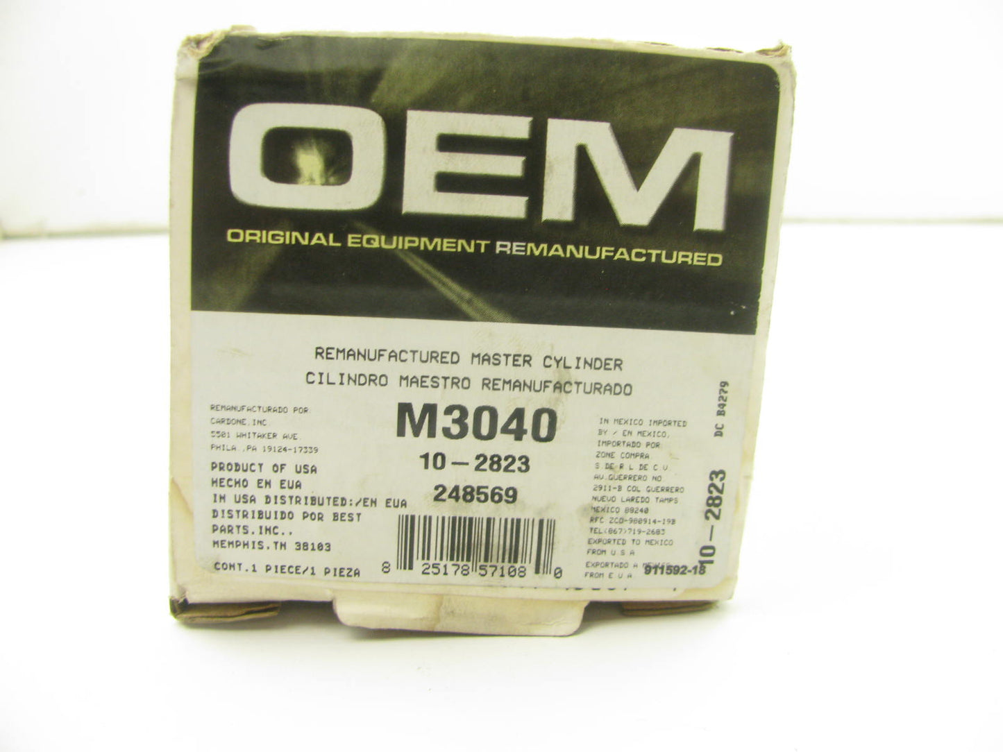 Oem Remanufacturing M3040 Reman Brake Master Cylinder W/O Reservoir