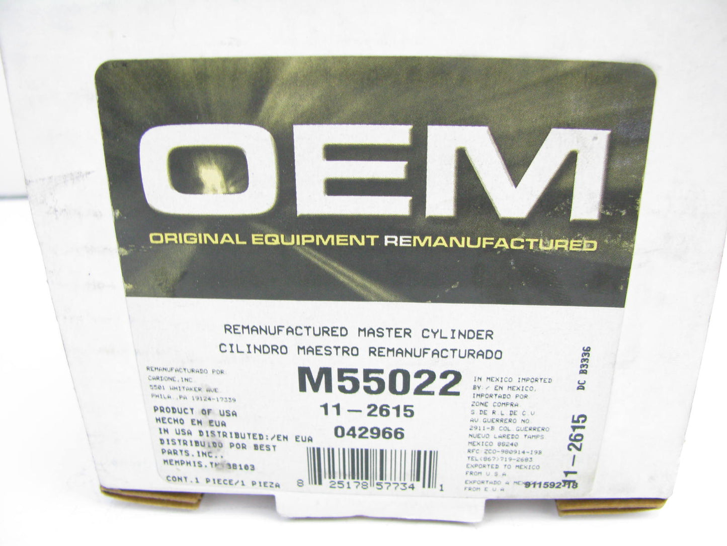 Oem Remanufacturing M55022 Reman Brake Master Cylinder For 1992-94 Toyota Camry