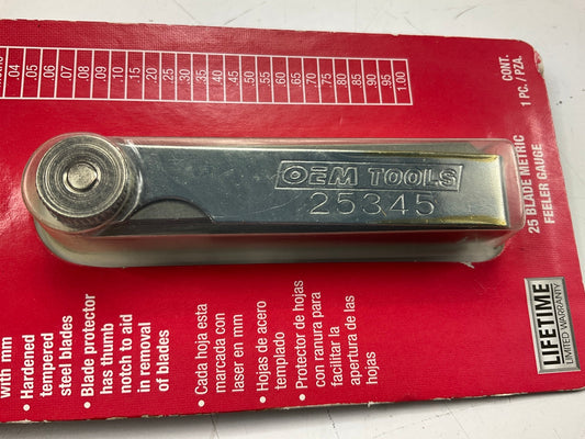 OEM Tools 25345 Metric Feeler Gauge With 25-Blade Sizes, 0.04mm To 1mm