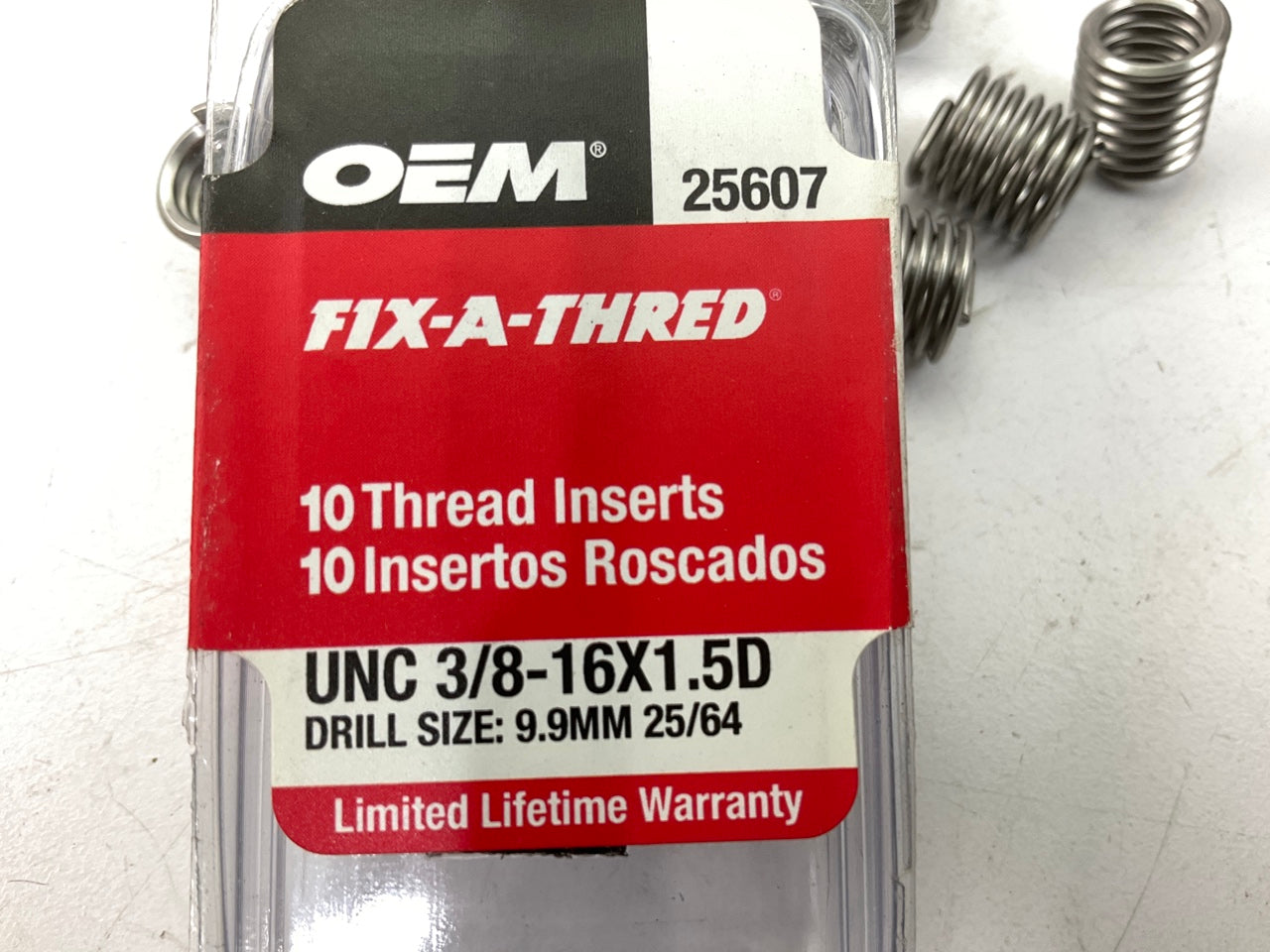 OEM Tools 25607 Fix-A-Thread Inserts UNC 3/8''-16 X 1.5D - 10 Pack