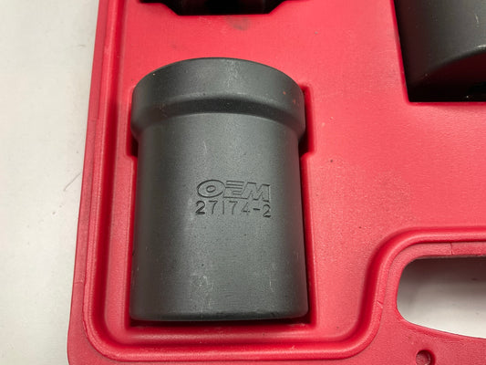 USED #34 OEM Tools 27174 1/2'' Drive 5-Piece Spindle Nut Locknut Axle Socket Set