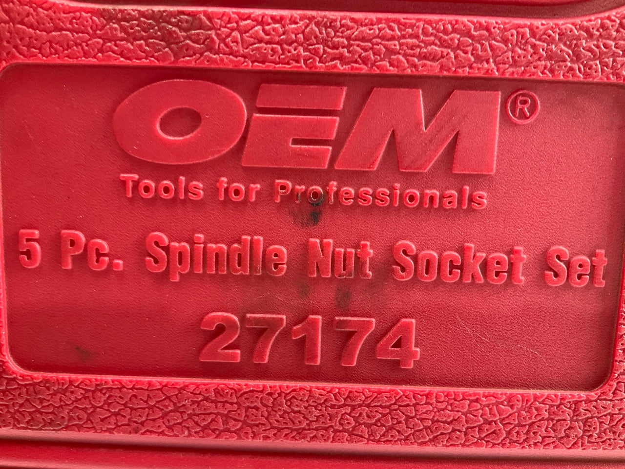 USED #41 OEM Tools 27174 1/2'' Drive 5-Piece Spindle Nut Locknut Axle Socket Set