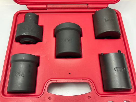 USED #52 OEM Tools 27174 1/2'' Drive 5-Piece Spindle Nut Locknut Axle Socket Set