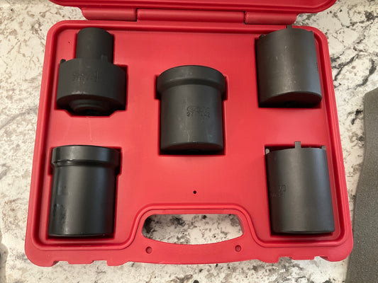 OEM Tools 27174 1/2'' Drive 5-Piece Spindle Nut Locknut Axle Socket Set