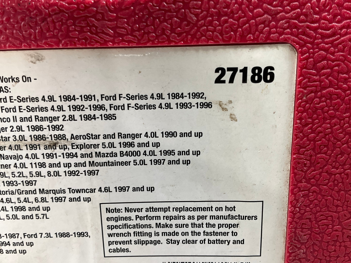 USED #28 OEM Tools 27186 9 Size Fan Clutch Wrench Set Remove From Water Pump