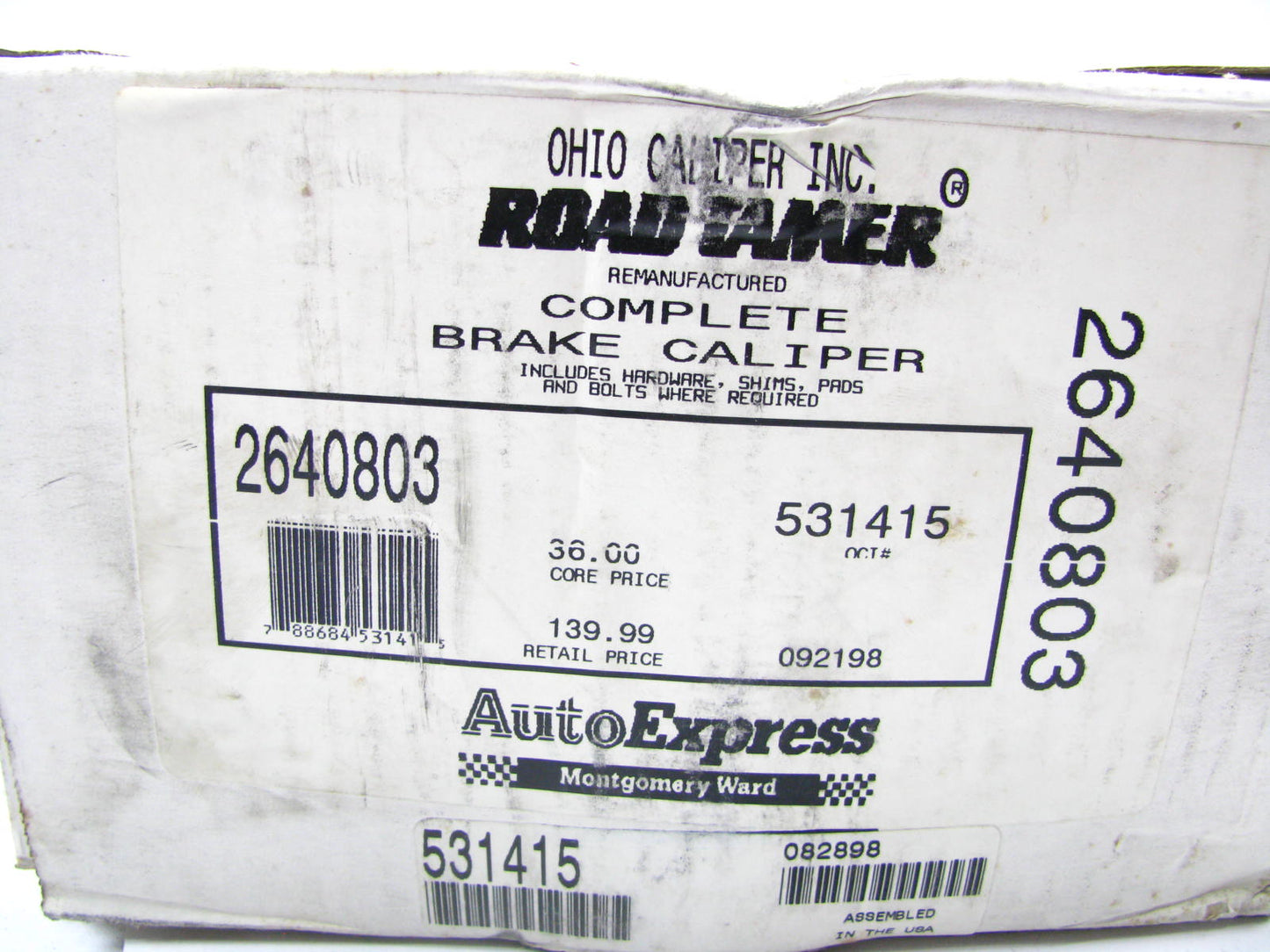 Reman. Ohio Caliper 2460803 FRONT Disc Brake Caliper Set W/ Brake Pads