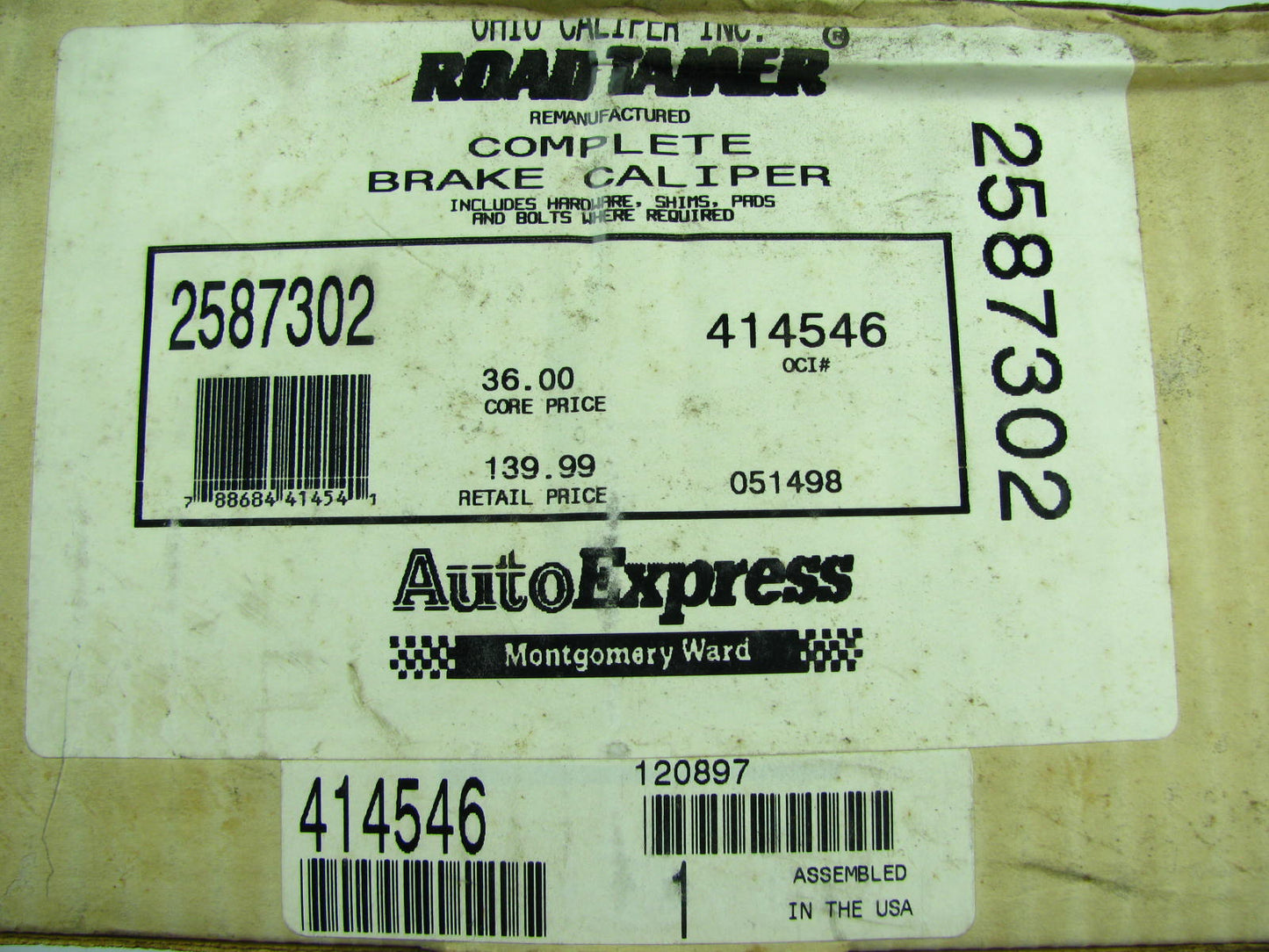 Remanufactured Ohio Caliper 414546 Front Disc Brake Caliper Set With Brake Pads