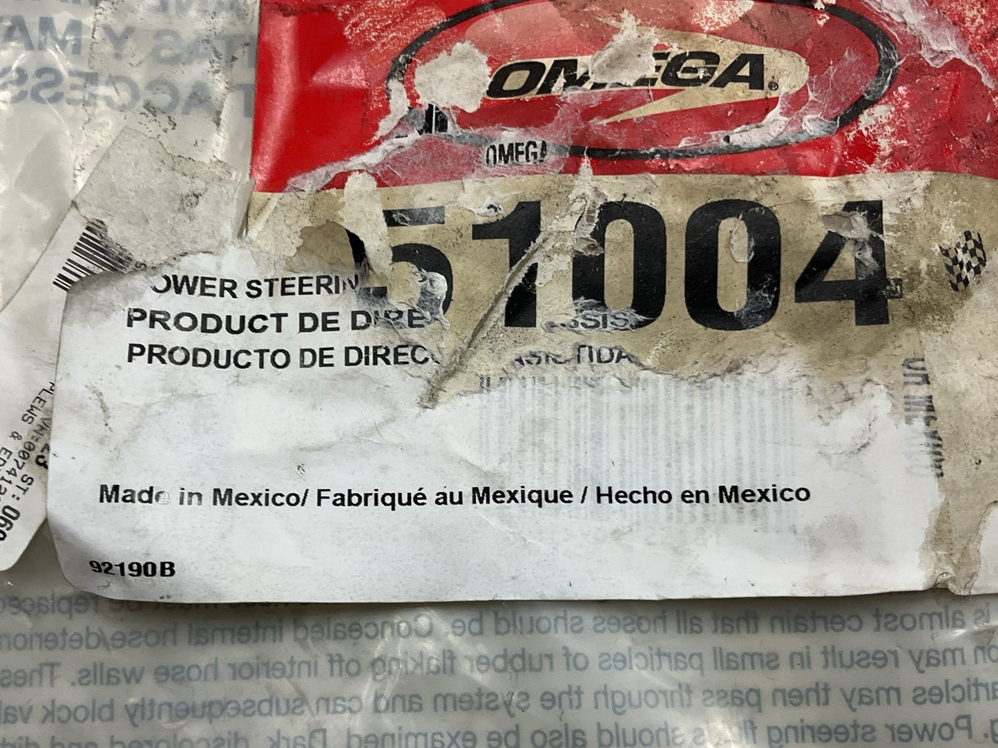 Omega 51004 Power Steering Hose Return Line