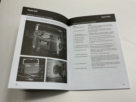 Optima 150-34178 High-Efficiency 12 Amp Digital 1200 Battery Charger, 12 Amp