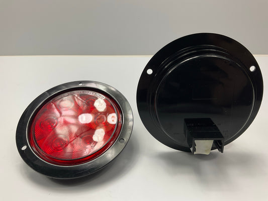 2 Optronics STL13RFBP 4'' Round Sealed LED Stop/Turn/Tail Trailer Light Lamp RED