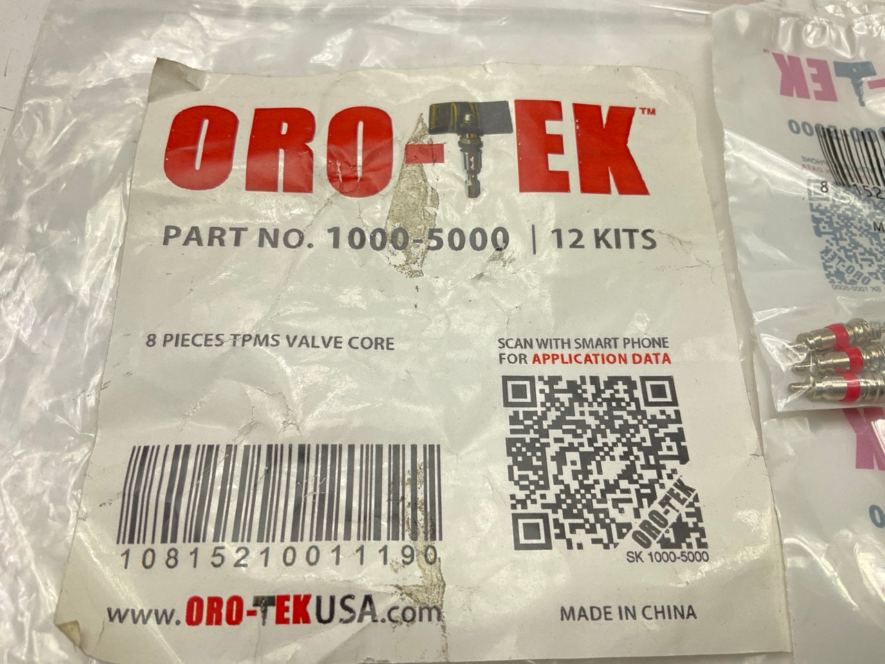 12 PACKS - Oro-Tek 1000-5000 Tire Valve Stem Cores, 8 Pcs In Each Pack, 96 Total