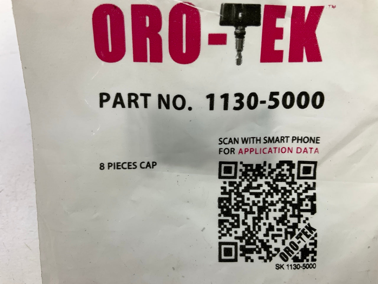 Oro-Tec 1130-5000 Silver Metal Wheel Valve Stem Caps - Pack Of 8