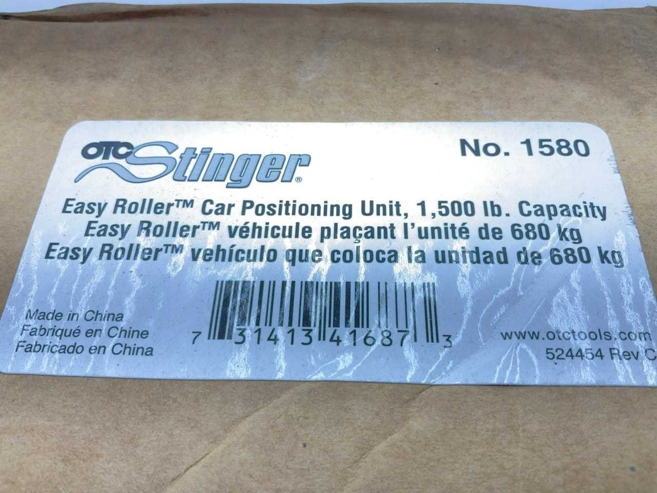 OTC 1580 Easy Roller 1,500lb Capacity Vehicle Dolly