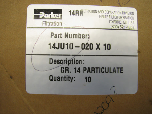 (10) PACK - Parker Lubricator Coalescing Filter Element 14JU10-020 FRP-95-269