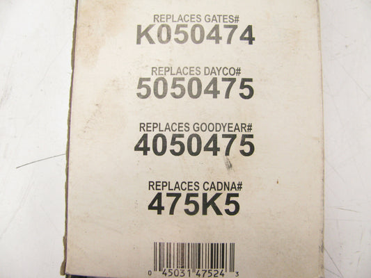 Parts Master 475K5 Serpentine Belt - 0.69'' X 47.50'' - 5 Ribs