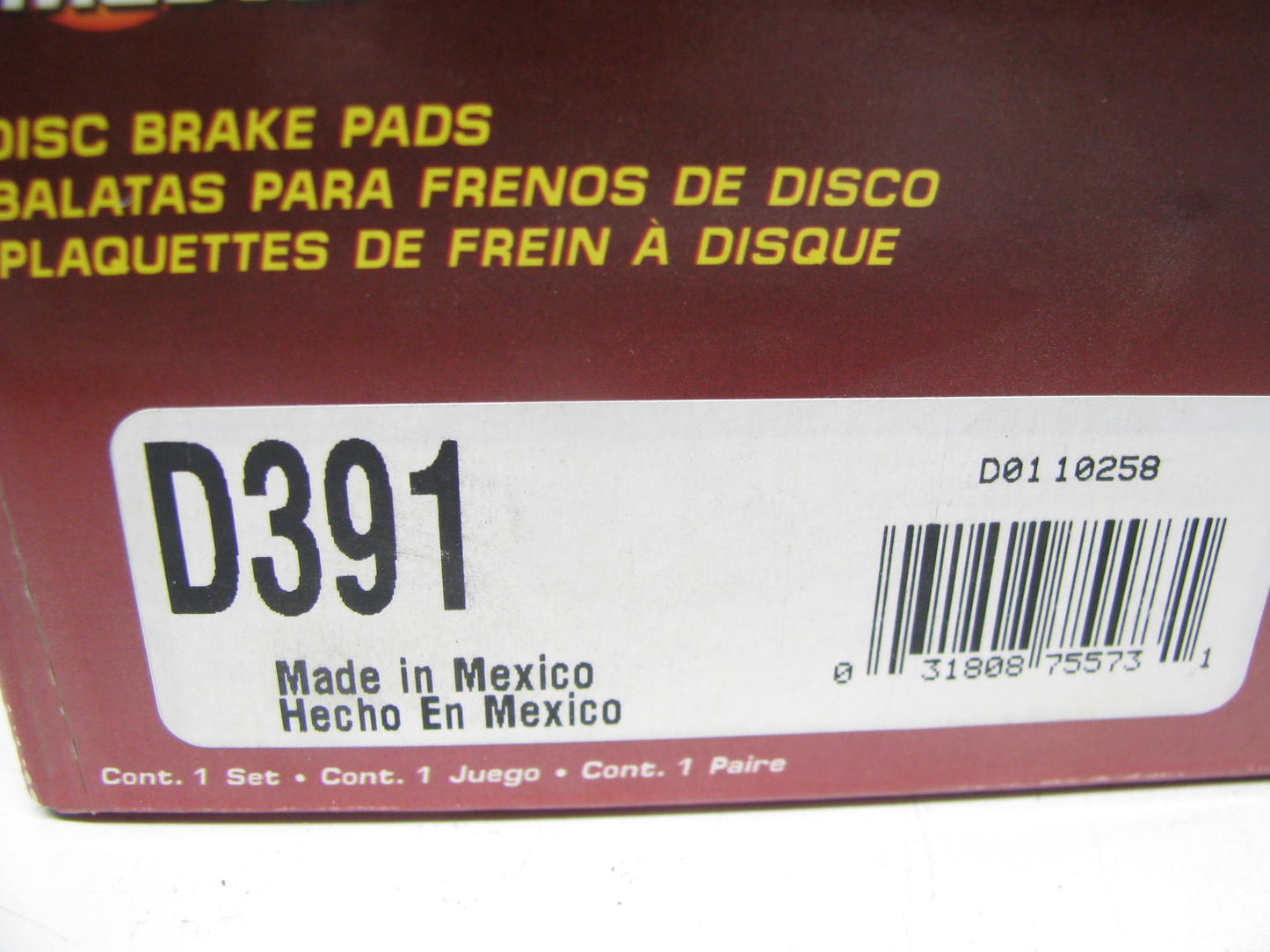Parts Master D391 Rear Disc Brake Pad Set - Organic