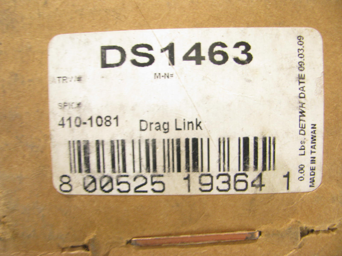 Parts Master DS1463 Front Right Outer Steering Tie Rod End