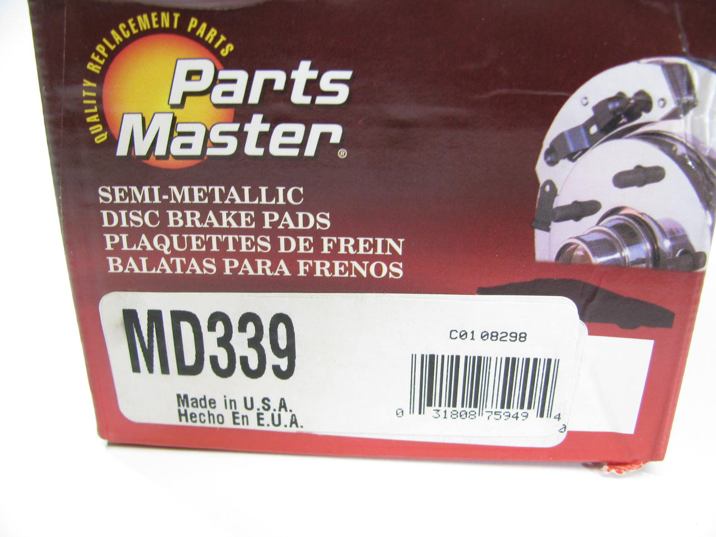 Parts Master MD339 REAR Brake Pads For 1985-1987 Honda Prelude, 1989 Accord