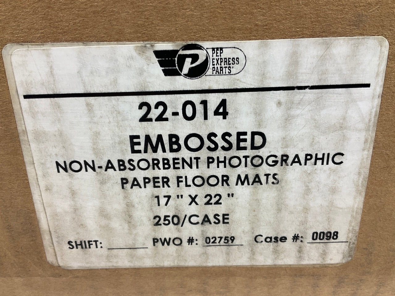 Pep Express 22-014 17''W X 22''H Disposable Auto Paper Floor Mats - Pack Of 250