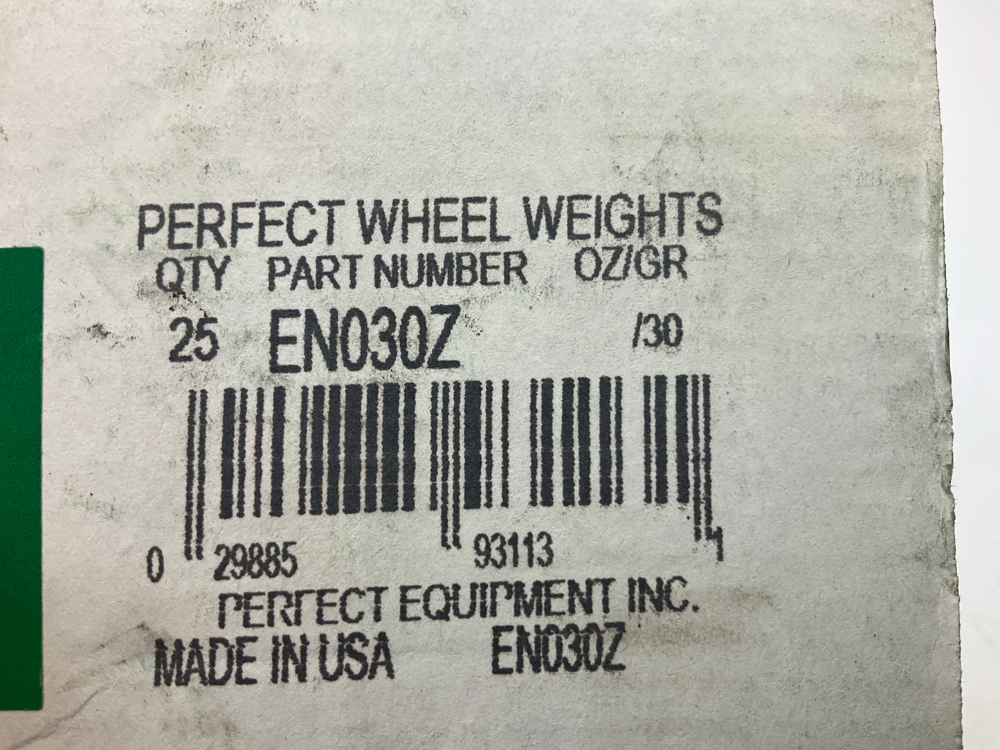 (25) Perfect Wheel Weights EN030Z EN Type Clip On Wheel Weight Zinc Coated, 30g.