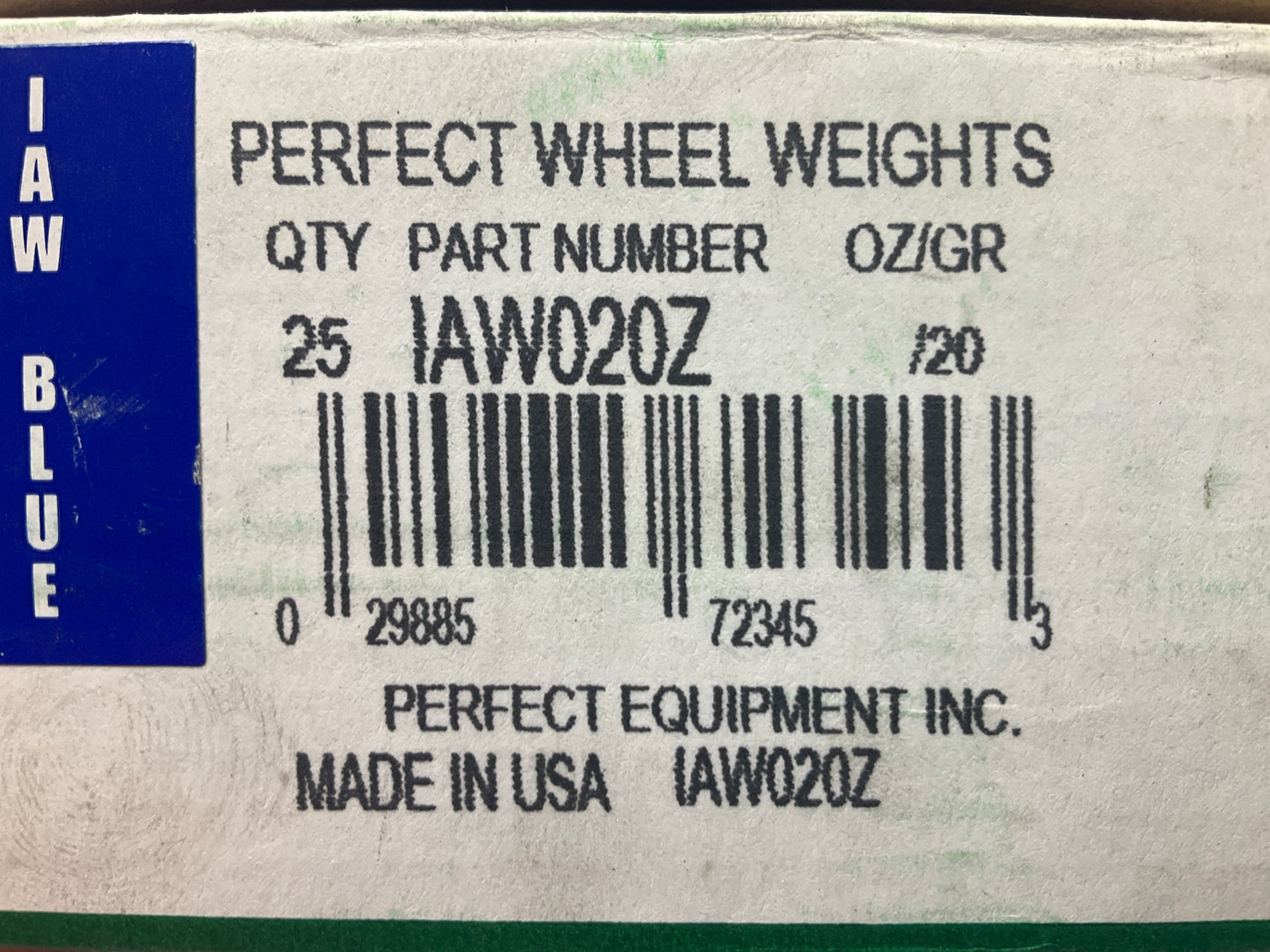 (25) Perfect Wheel Weights IAW020Z Zinc Coated Clip On Wheel Weights, 20g
