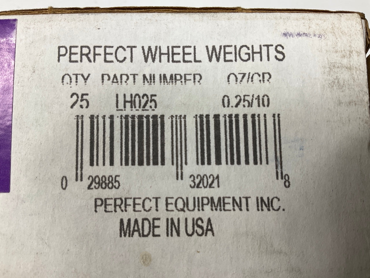Perfect Wheel Weights LH025 Wheel Weights - 0.25oz / 10 Grams, Box Of 25 Pcs